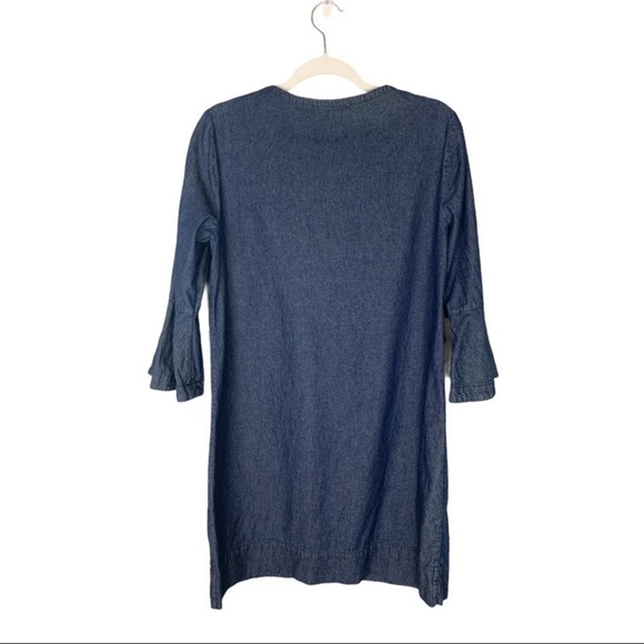 Draper James Chambray Ruffle Shift Dress 8 - Picture 5 of 8